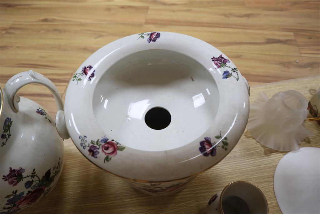 A Bisto earthenware six piece dressing set, pail 25cm excl. swing handle